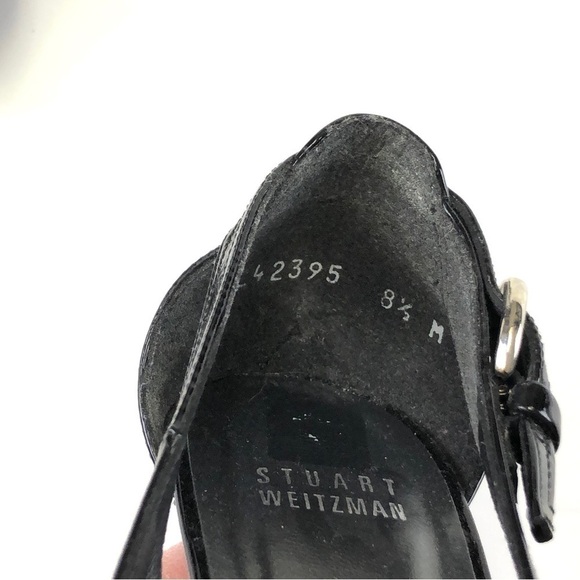 STUART Weitzman patent heels patent pumps with buckle and cutout detail Size 8.5 - Picture 10 of 11